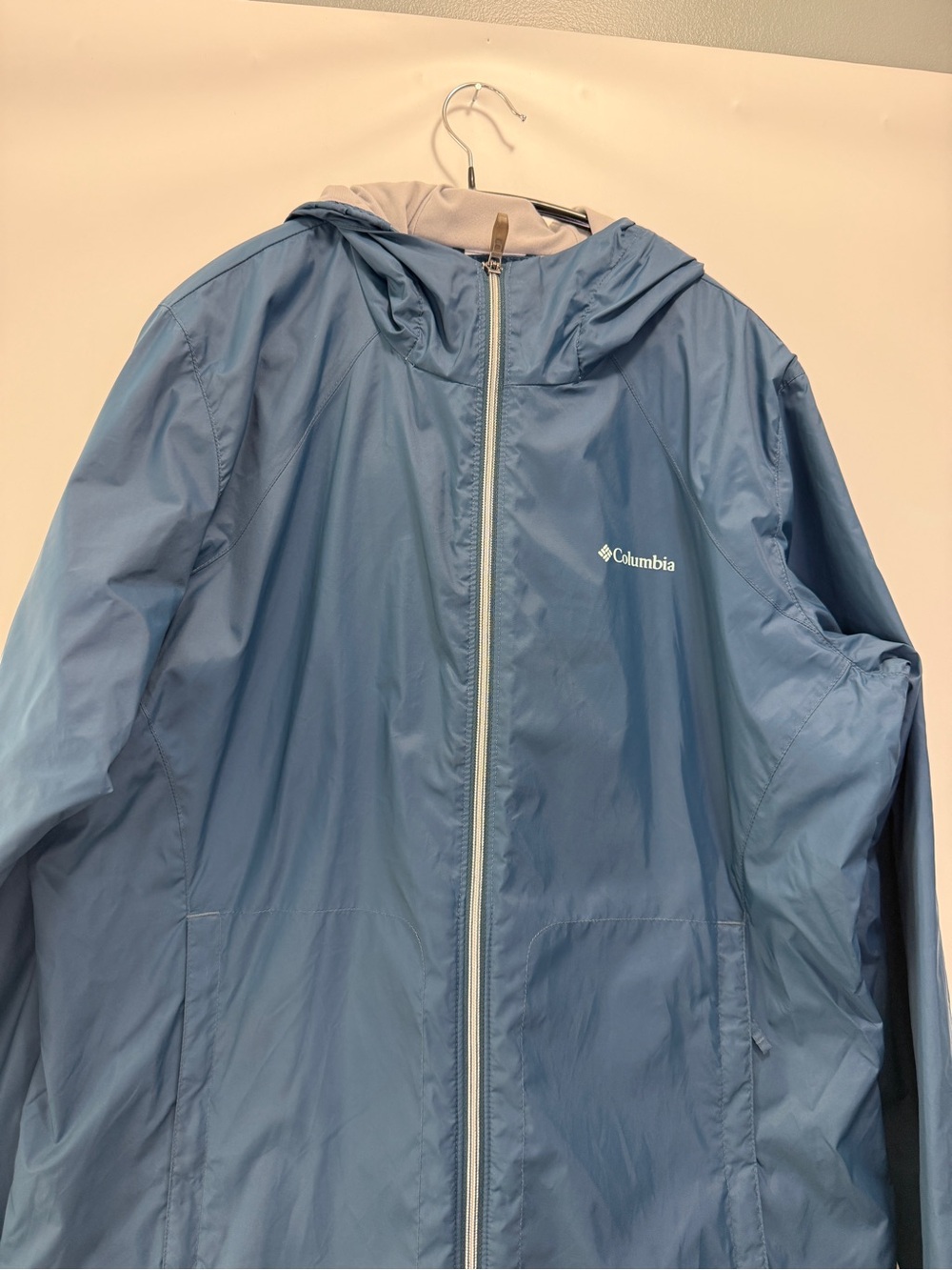 Columbia Blue Hooded Rain Jacket Lined Women’s XL - Picture 3 of 14